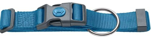 London Vario Plus Hundehalsung, Polyestermaterial, mit Zugentlastung und Sicherheitsverschluss Farbe hellblau, Größe L-XL