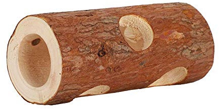 Hamster-Holztunnel, Hauskäfigzubehör mit Lochdesign für Eichhörnchen, Mäuse, Chinchillas, Streifenhörnchen, Kleintiere (S)