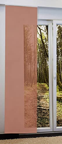 Schiebegardinen nach Maß, Halbtransparent, Store Webstore, Raumteiler, Flächenvorhang, Maßanfertigung, inkl. Laufwagen und Beschwerungsstange (H:225cm x B:60cm/Orange)