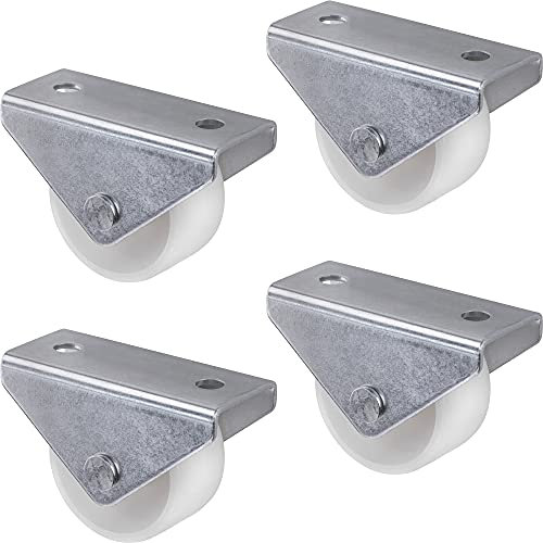 Gedotec Design Bockrollen mit Anschraubplatte | 4er Set - Transportrollen für alle Böden | Kunststoff grau | CASTOR | Rollen-Ø 30 mm | Tragkraft 25 kg | Möbelrollen - Geräte-Rollen inkl. Schrauben