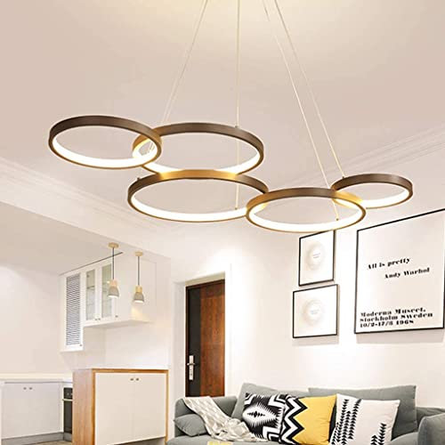 LED Pendelleuchte Moderne Dimmbar Mit Fernbedienung Pendellampe Lichtfarbe/Helligkeit Einstellbar Höhenverstellbar Hängelampe Wohnzimmer Schlafzimmer Esszimmer Küche Acryl Deckenleuchte,5 heads/63 w …