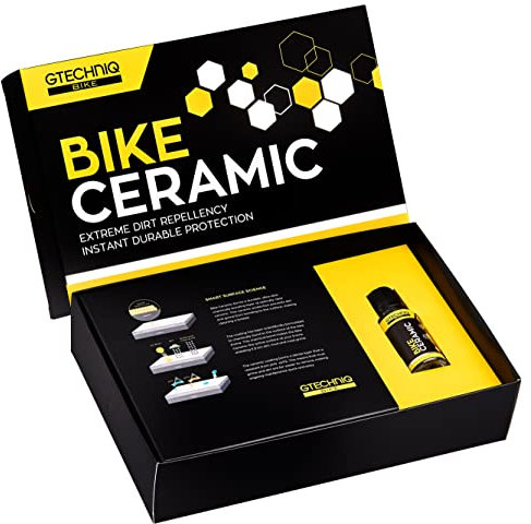 Gtechniq Bike Ceramic Coating - That Keeps Muck Off and Your Bike Cleaner with Nano-Tech Protection. Bike Accessories incl: Prep Spray, Ceramic Protector, Applicator + Buff Cloth