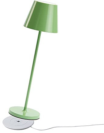 NCC-Licht LED Tischlampe kabellos aufladbar Grün 2,2W warmweiß 2700K, mit Touchdimmer, Akku Tischleuchte für Innen und Außen IP54