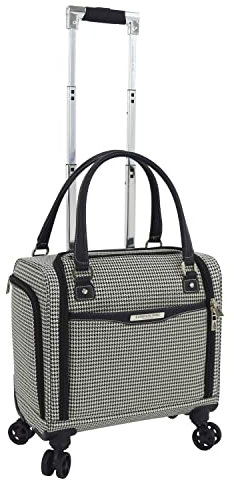 LONDON FOG Oxford III Untersitztasche, 38,1 cm (15 Zoll), 8 Rollen, schwarz-weiß, Carry-On 15-Inch, Oxford III Sitztasche, 38,1 cm (15 Zoll) mit 8 Rädern