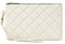 DORIS&JACKY Goatskin Leather Wristlet Clutch Wallet Cute Small Pouch Bag With Strap, Quilted-off White, Wristlet Clutch