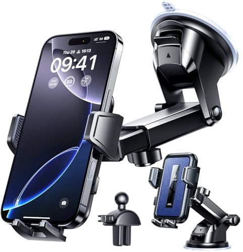 VANMASS Car Phone Holder, 2024 High-end Max Upgrade【Large Phone & Thick Case Friendly】 Super Suction Mobile Automobile Cradle Van Dashboard Windscreen Vent Mount for iPhone 15 Pro Max 14 13 12 Samsung