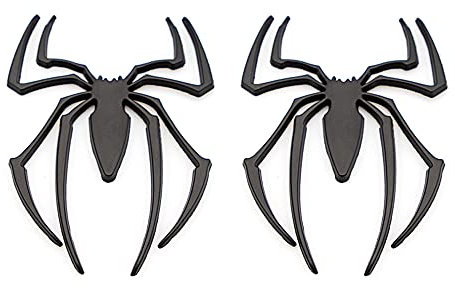 2 Stück Spinne Emblem Auto Logo Aufkleber Abzeichen Spinne Aufkleber (Schwarz)