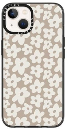 CASETiFY Compact iPhone 14 Case [2X Military Grade Drop Tested / 4ft Drop Protection] - Natural Flower - Clear Black
