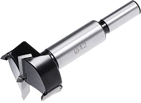 QUARKZMAN 1 Stück 42mm Forstner Bohrer Wolframkarbid Holzlochsäge Schnecken Öffner für Möbel Kunststoff Türscharnier Schwarz