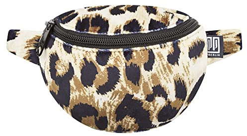 PP-Berlin Bauchtasche, Samt Leoparden Muster, Mini, Vegan, Handgenäht in Berlin für Kinder Damen, Herren, Unisex. Hipbag, Umhängetasche, Schultertasche, Hüfttasche