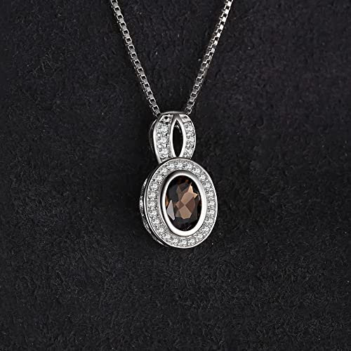 OBCPD Rauchquarz 925 Sterlingsilber Anhänger Halskette für Frau Schmuck Geschenk ohne Kette