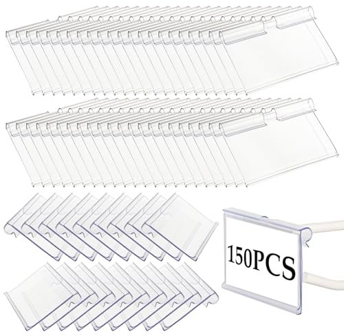 JMIATRY Lot de 150 Porte Etiquette Prix Etagere, 6×4.2 cm Porte Etiquette Plastique Magasin, Support Etiquette Portant, Support d’Etiquette Plastique pour Magasin, Boulangerie, Marché