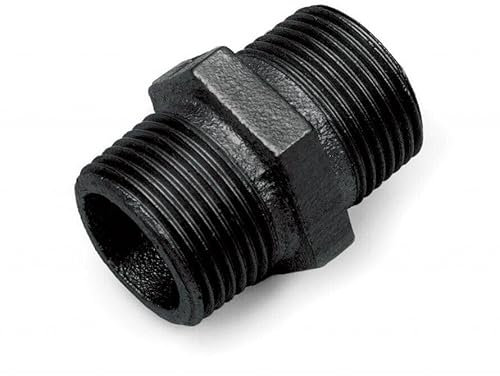 Nipplo doppio filettato maschio in ghisa malleabile nera, 3/4