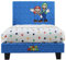 X-Rocker Official Nintendo Super Mario Gaming Bed for Kids, 3ft Single Bedstead Frame, Wooden Slats, PU Faux Leather Upholstered Headboard, Mario & Luigi, Kids Bedroom for Gamers 90x190cm - BLUE