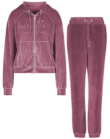 TUTA DONNA LOTTO FULL ZIP IN VELLUTO 4309036 (L, ROSA ANTICO)