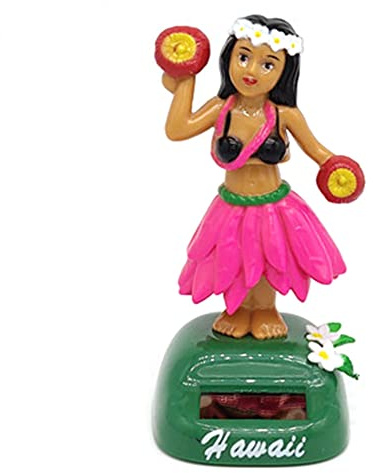 BommFu Figurine Solaire Dansante, Danseuse Hawaienne Voiture Qui Bouge, Bobble Heads pour Bord, Figurine Hawaïenne Voiture Décoration De Voiture Solaire