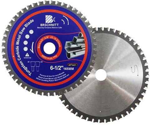 Kreissägeblatt Metall 165mm - 2 Stück 48T TCT Metallkreissägeblatt zum Schneiden von Stahl, Aluminium, Kupfer, Metall Baustahl, für Kreissäge und Kappsäge | Metallsägeblatt