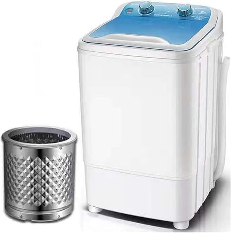 7 Kg Portable Single-Tub Washing Machine - Mini With Drain Basket | Ideal For Apartments, Camping, Dorm Room | 400W Washing Power(Color:Blue)