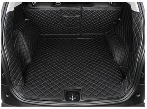 Bandeja Maletero Estera Maletero Coche para Volvo para V90 para Station para Wagon 2017-2021 Revestimiento Carga Alfombra Cubierta Piezas Interiores Alfombrillas Maletero(B All Black)