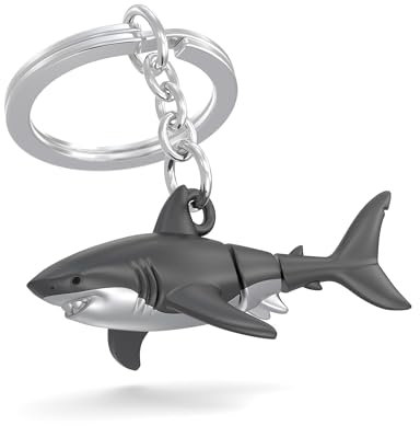 METALMORPHOSE - Porte-clés Requin Articulé - Porte clés Shark - Animaux Marins - Cadeau Homme et Femme