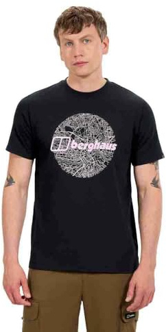 Berghaus Men's Map of The Toon Tee, Jet Black, XL