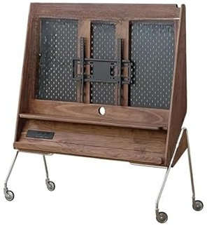 QAUUCP Meuble TV Amovible en Bois Massif Noyer Noir, Meuble TV Mobile, Meuble TV sur roulettes Support TV roulettes(Walnut 121cm)