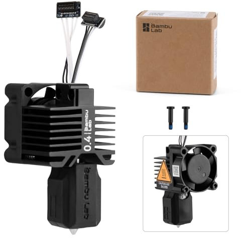 Bambu Lab P1P, P1S Hotend Complete Kit for P1 Series 3D Printer, Full Assembly Extruder Hot End with Fan, Thermistor, Ceramic Heater, 0.4mm Stainless Steel Nozzle, and Heating Block Replacement