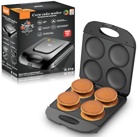 Mini sartén para panqueques, máquina para hacer arepas eléctrica de 1400 W con superficie antiadherente, plancha antiadherente para hacer pasteles, hacer 4 flapjacks únicos, para cocinar huevos fritos