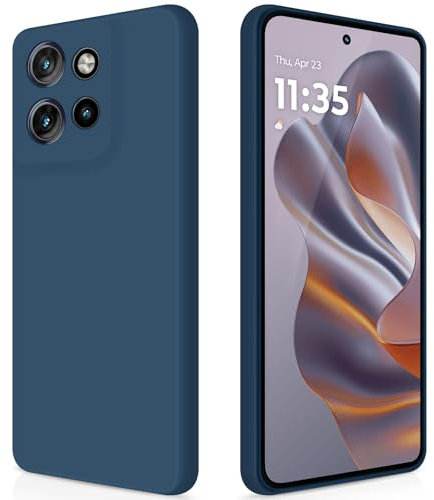 GiiYoon Cover per Motorola Edge 50 Neo Custodia in Silicone, Custodia Antiurto Case Sottile in Silicone TPU con Strato Interno in Fibra e Protezione della Fotocamera, Blu