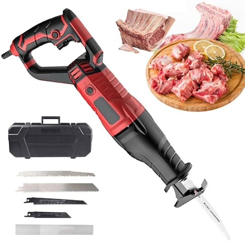 Scie De Boucher électrique 3800 W, Scie à Os, Scie à Viande Commerciale Avec Têtes De Scie, Rotative à 180 °, Régulation De La Vitesse De Rotation,Scie De Boucher Professionnelle Pour Couper La Viande