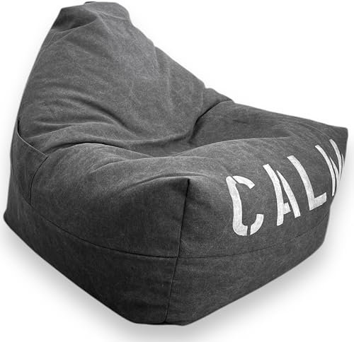 Aiire Sitzsack für Wohnzimmer, modernes Design, Sitzsack mit Füllung, für Jugendzimmer, Bean Bag für Gamer, Sitzsäcke für Kinder oder Bodenkissen, Dunkelgrau