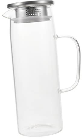 Cabilock Jarra De Agua Fría 2l Vidrio Transparente Tapa Filtrante Perfecta Para Té y Jugos