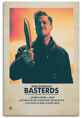 ACIFHGUE Inglourious Basterds Filmposter, dekoratives Gemälde, Leinwand, Wandposter und Kunstdruck, moderne Familienschlafzimmer-Dekoration, Poster, 20 x 30 cm