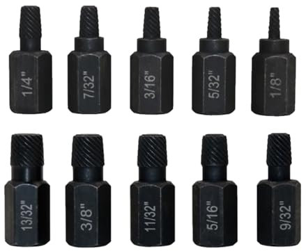 10 brocas de extracción de tornillos dañadas para quitar tornillos y tornillos rotos
