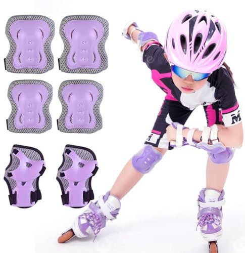 HAMKU Equipo de Protección Infantil 6 Piezas, Protecciones Patines incluye Casco Rodilleras Coderas y Muñequeras para Ciclismo Monopatín Patinaje y otros Deportes, protecciones patines niño