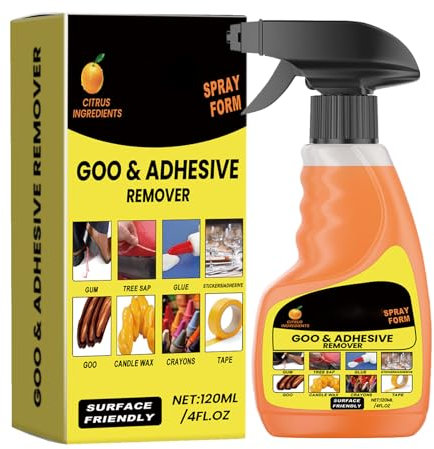 Glue Remover Spray: limpiador de extracción adhesiva, Agente de pelado de etiqueta | 2.87x7.28 pulgadas Eliminador de residuos de pegatina de fuerte, spray de calcomanía de actuación rápida, limpiador