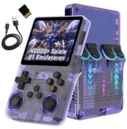 XIXIMENG R36S Tragbare Retro-Spielkonsole für Reisen, 40.000 Spiele, Retro-Konsole, 21 Emulatoren, ARKOS Open Source Linux-System, 3,5-Zoll-IPS-Bildschirm, 640 x 480 p, 3500