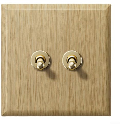 Robuster Vintage-Kippschalter aus Messing mit handgefertigtem Panel, entworfen für zuverlässigen Betrieb und nahtlose Integration in die Inneneinrichtung (2)
