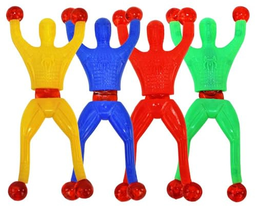 BEMIRO Klettermännchen Set, Superhelden Motiv, Gummi, ca. 13 cm, Haftet an Oberflächen, 50 Stück im Beutel