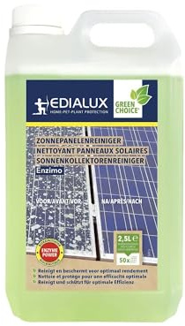 Edialux Solarpanelreiniger 2,5 L mit Enzymen, umweltfreundlicher Reiniger für Solarpanels, tiefenwirksam ohne Schaden, entfernt Schmutz, Vogelkot und Rückstände