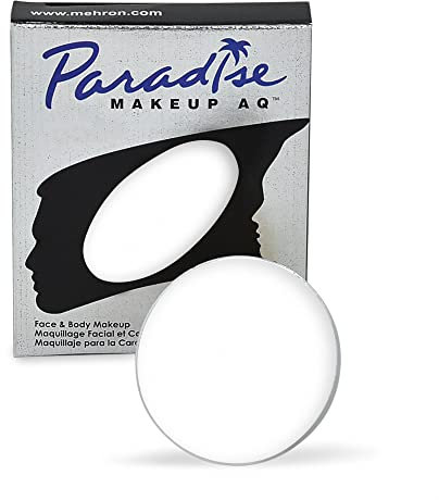 Mehron Makeup Paradise AQ Face and Body Paint Refill Size | Perfect Performance, Face & Body Painting, Beauty, Cosplay, and Halloween | Water Activated Face Paint, Body Paint .25 oz (7 g) (White)