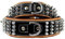 MICHUR Strike NO. 1 Hundehalsband Leder, Halsband, Lederhalsband Hund, Nieten, Halsband Leder MIT Nieten, BEIGE SCHWARZ BREIT, in verschiedenen Größen erhältlich