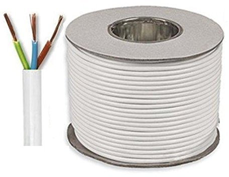White 3183Y 3 Core 1.5mm 16 Amp PVC Flexible Cable Cut To Length Flex (25 Meters)