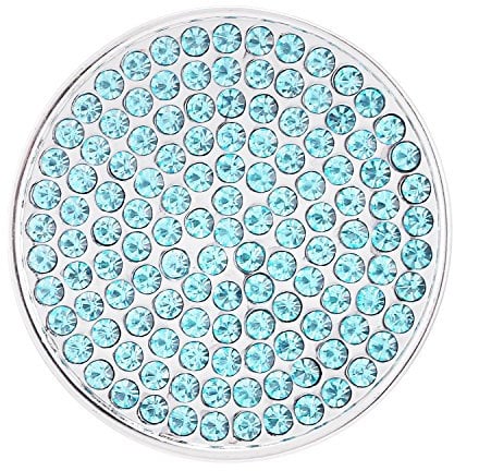 Morella Damen Coin Glitzersteine hellblau 33 mm