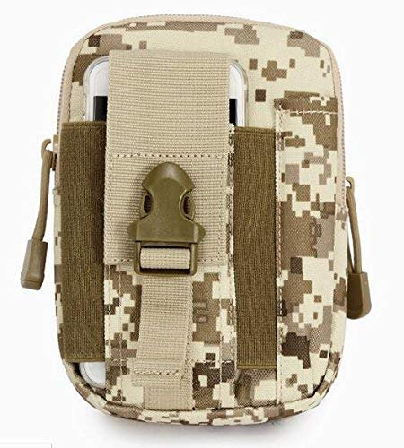 Lisirs Taktische Hüfttaschen Gürteltasche Praktisch Vielseitig Taillentasche Männer Brieftasche Handyhülle Bauchtasche Geldbörse Beutel Gadget Taschen mit Sicherheitskarabiner Digitale Wüste