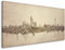 Kunstbruder Skyline Düsseldorf Kunstdruck - Musiknoten (div. Größen) 3D 4cm - Kunst Druck auf Leinwand - 60x120cm