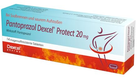Pantoprazol Dexcel Protect 20 mg bei Sodbrennen und saurem Aufstoßen, 14 St. Tabletten