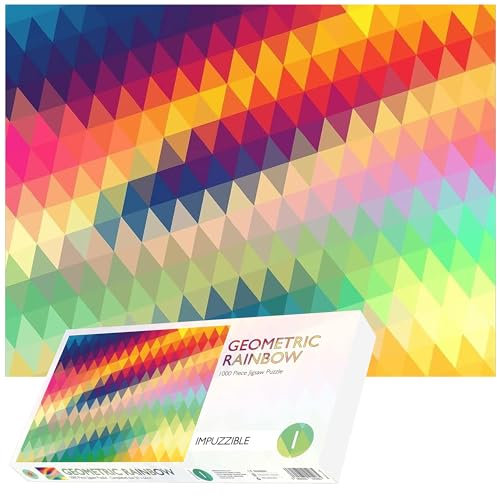 All Jigsaw Puzzles Impuzzible Geometric Rainbow 1000 Piece Jigsaw Puzzle, AJP10596