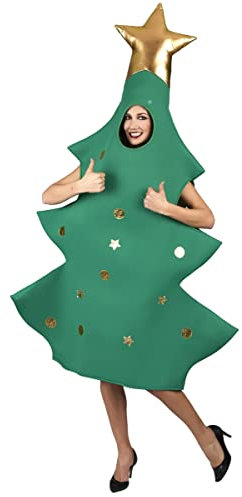 DEGUISE TOI Vegaoo Tannenbaum-Kostüm Unisex-Weihnachtskostüm grün-Gold