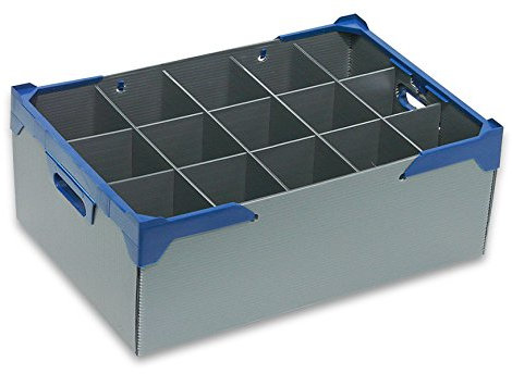 Wine Glass or Beer Glass Glassware Storage Box by Glassjacks - 15 cells for Glasses with Maximum Width 97mm, Maximum Height 195mm, Includes Lid, Delivered Fully Assembled